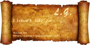 Linhart Géza névjegykártya